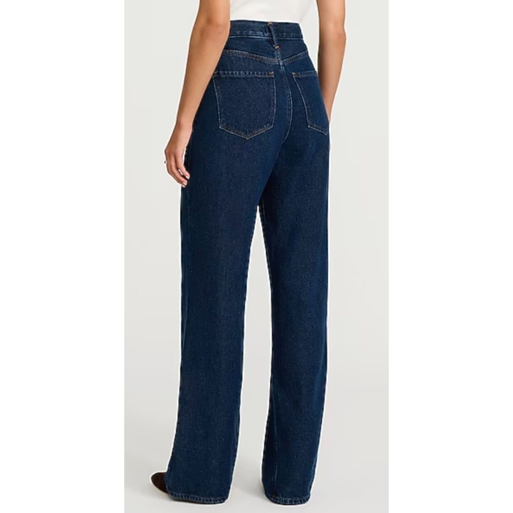 Express Women's Dark Wash High Rise Wide Leg 100% Cotton Denim Jeans Size 4S - Picture 2 of 10